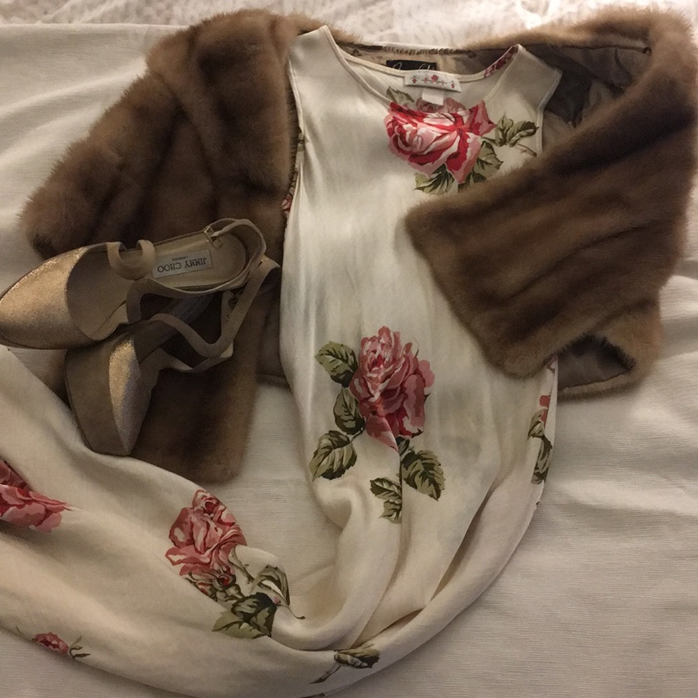 Vintage Satin Sleeveless 🌹 covered long dress - S